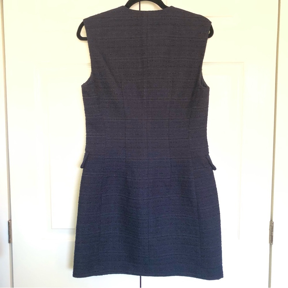Rag & Bone Navy Tweed Roslyn Front Zipper Shift Dress Size 8 - Picture 10 of 12